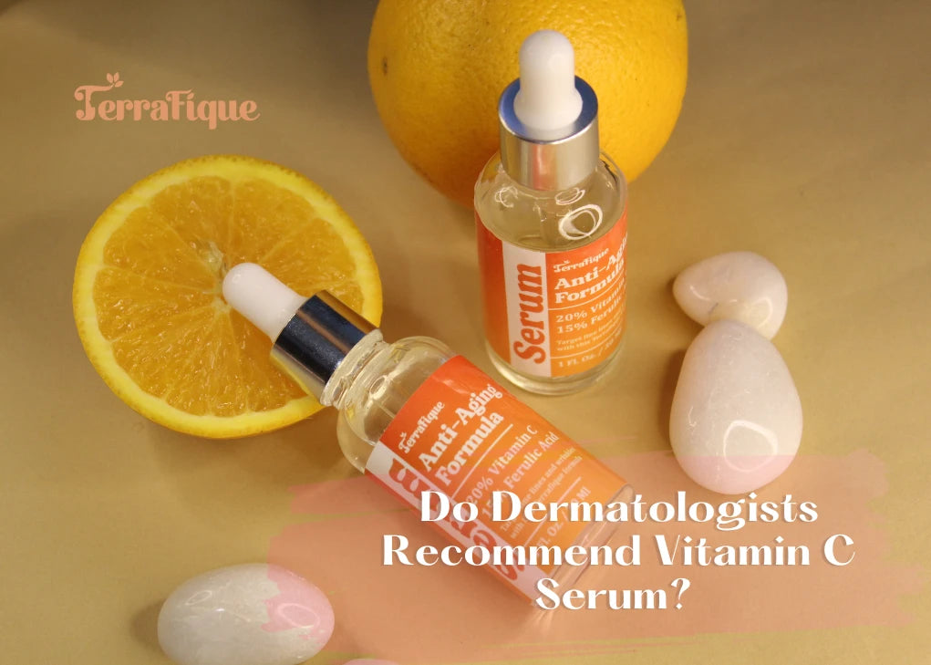 Terrafique Vitamin C + Ferulic Acid Facial Serum with orange slices