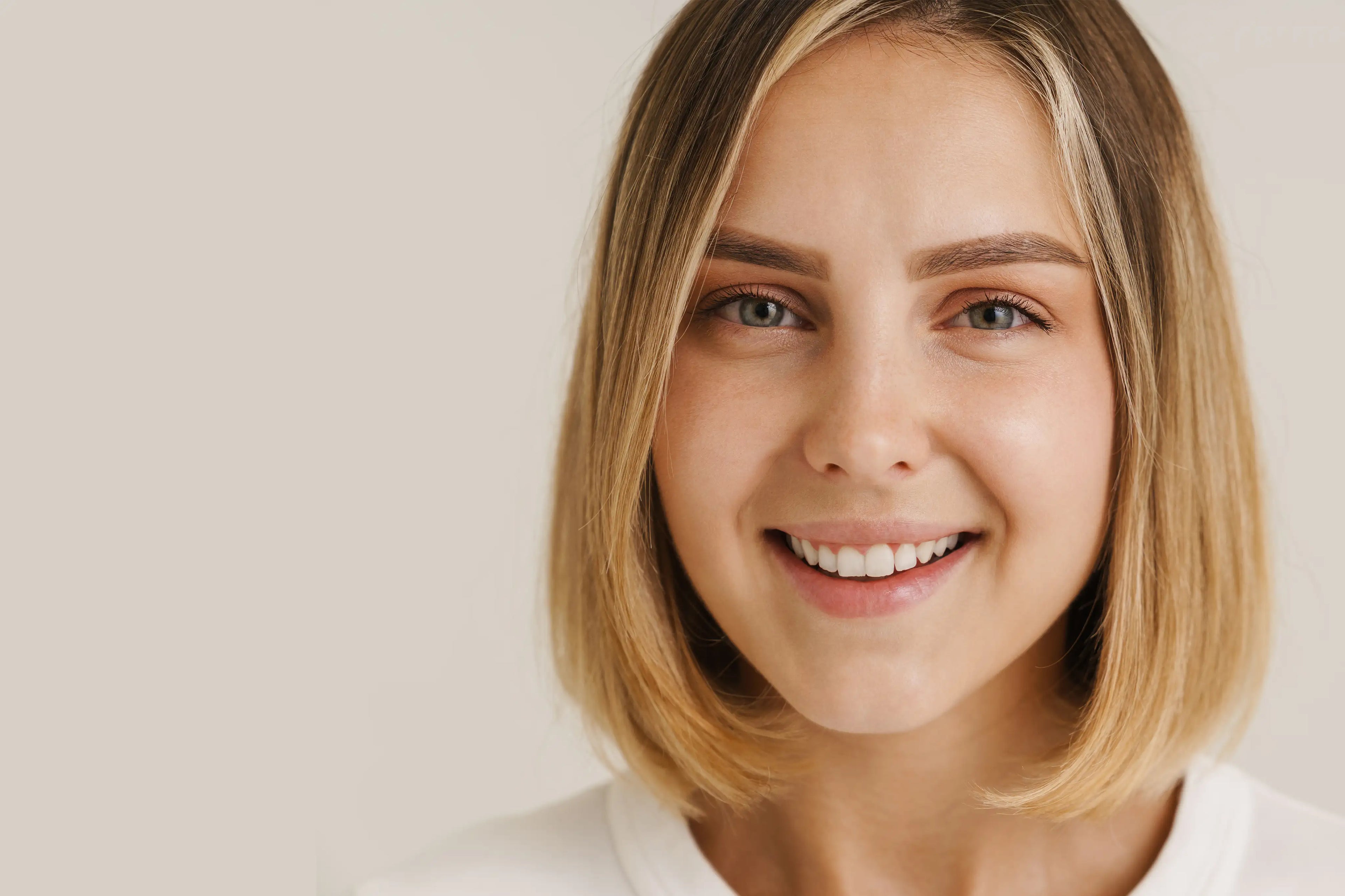 woman with beautiful skin smiling