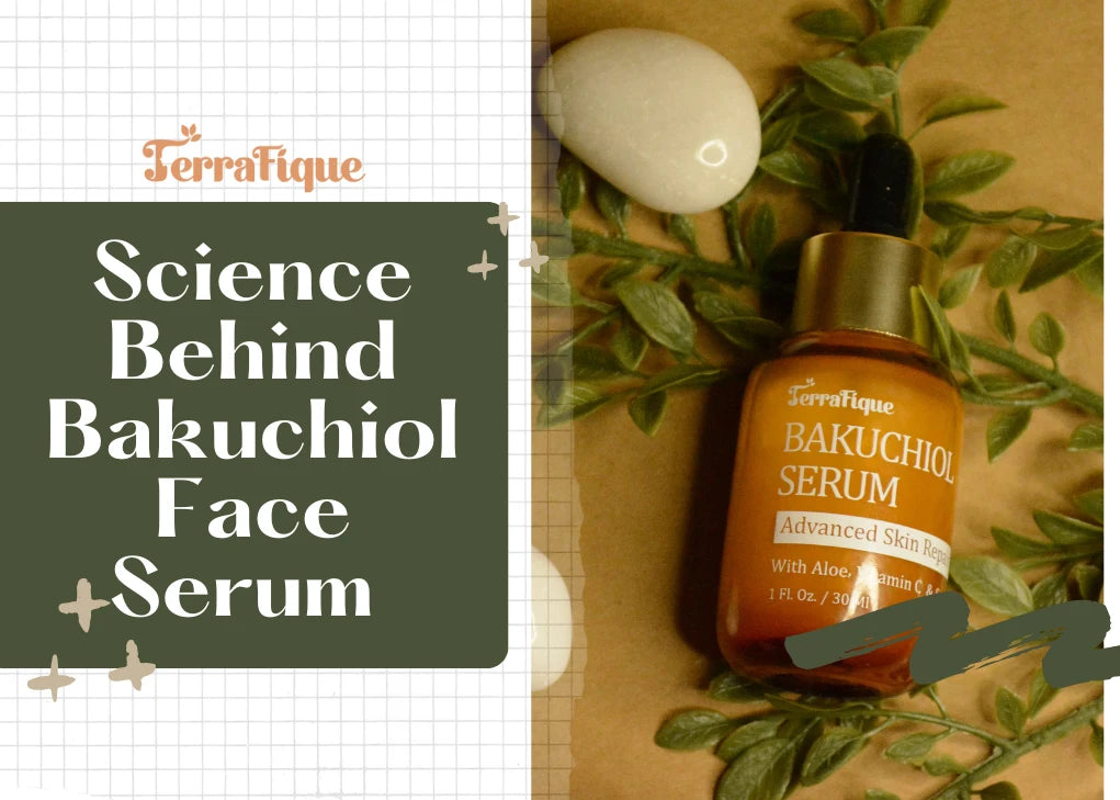 Terrafique Bakuchiol Face Serum with plant-based ingredients.